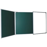 Доска для мела зеленая/белая, 100х150/300 см, 3-элементная фото