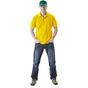 Рубашка-поло короткие рукава желтая, пл. 205 г/кв.м.