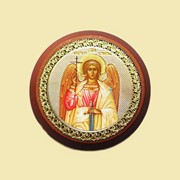 Икона автомобильная деревянная круглая - Ангел Хранитель Арт.И1081 фото