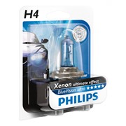 Лампочка авто 12v 55w Галогеновая лампа Philips H4 BlueVision Ultra 12V 55W 12342BVUB1