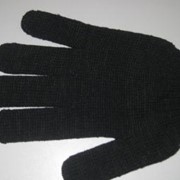 Перчатки полушерстяные (черные) фото