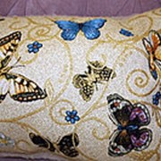 (DR)Подушка-валик гобеленовая Бабочки (арт. 9914)