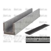 Комплект: бетонный лоток ЛВК 10.14.12,5 DN100 с чугунной ячеистой решеткой кл. С250