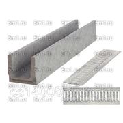 Комплект: бетонный лоток ЛВК 10.16.13,2 DN100 со стальной решеткой кл. А15