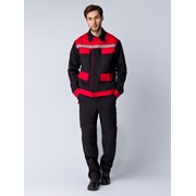 Костюм Престиж (тк.Саржа,250) п/к, т.серый/красный (48-50; 182-188) фото