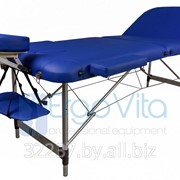 Складной массажный стол ErgoVita VIP (3-х секционный, опора алюминий, синий) фото