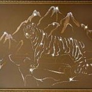 Картина Тигр в горах с кристаллами Swarovski (1294) фотография