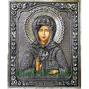 Курская церковная мастерская Матрона Московская, икона в серебряном окладе Высота иконы 22 см фото