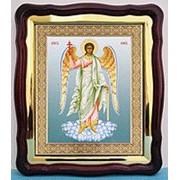 Икона аналойная большая Ангел Хранитель, фигурный киот 28х32 фото