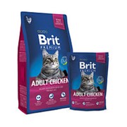 Brit Premium Сat adult Chicken 1,5кг цыпленок сухой для кошек фотография