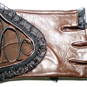 Перчатки женские кожа автомобильные коричневые L552 фотография