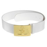 Ремень моряка белый, пряжка с якорем золотая СМ-4185623 (110см) фото