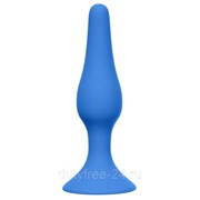 Синяя анальная пробка Slim Anal Plug XL - 15,5 см. фотография