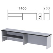Надстройка для стола письменного “Монолит“, 1400х260х340 мм, 1 полка, цвет серый, НМ38.11 фото