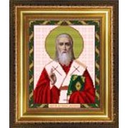 Икона ручной работы Святой Денис (Дионисий) вышитая бисером фото