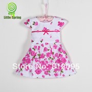 Платья детские Children's dress! New arrival! Girls flower design clothing Short sleeve cotton casual princess dress Litte spring GLZ-Q0159, код 1734146412 фото
