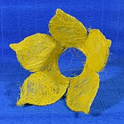 Каркас для букета сизаль цветок 25см желтый фотография