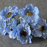 Букет голубых цветов из ткани 4352 фото