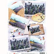 Декупажная карта Прованские пейзажи мини фото