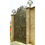 Ворота из профнастила и кованые ворота фото