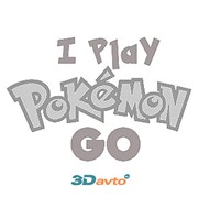 Наклейка ПОКЕМОН вырез. (пл.) “I Play Pokemon“ (630х421) цвет серебро (упак 1шт) A-STICKER фото