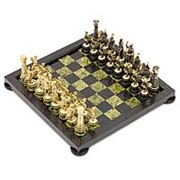 Шахматы Римские на подставках бронза змеевик фотография
