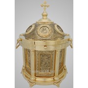 Ковчег для частиц святых мощей круглый № 2 золочение фото