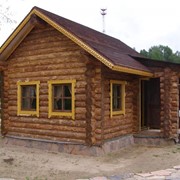 Деревенский дом из бревна фото