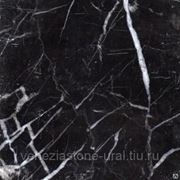 Мрамор BLACK MARQUINA (черный с серой паутинкой) Китай фото