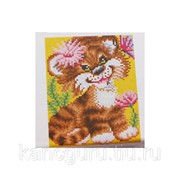 Мозаика Рыжий кот Мозаика алмазная по номерам 17*22см “Милый тигренок“ с подрамником, блестящая фотография