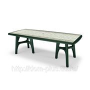 Пластиковый стол раздвижной President TRIS 1700-1950-2200 зеленый с мозаикой 975. фото