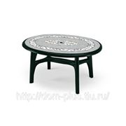 Пластиковый стол Ovolone 1500 DECO TOP зеленый с мозаикой артикул 1805. фото