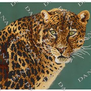 Схема для частичной вышивки бисером Взгляд леопарда фотография