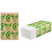 Полотенца бумажные листовые “ECO FOCUS“, V сложения, 1 слой, 23х23 см., 250 л./15 пачек в коробке фото