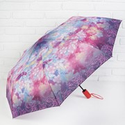 Зонт полуавтоматический 'Волшебство', 3 сложения, 8 спиц, R 49 см, цвет фиолетовый