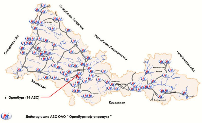 Карта месторождений нефти и газа в оренбургской области