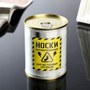 Носки в банке 'Антикризисные' (мужские, цвет черный) фото