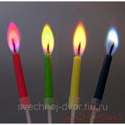 Свеча с цветным пламенем 12 шт/уп. фото