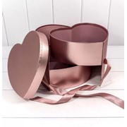 Подарочная коробка 3 в 1 раздвижная в виде сердца сиреневая фото