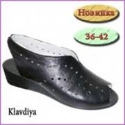 Босоножки на низком каблуке Klavdiya черный фото