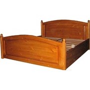 Кровать 2-х спальная из натурального дерева, на ламелях фото