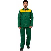 Костюм Труженик (тк.Смесовая,210) брюки, зеленый/желтый (48-50; 170-176) фотография