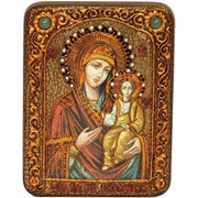 Подарочная икона Божией Матери «Одигитрия Смоленская» на мореном дубе фото