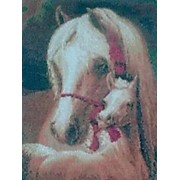 Картина вышитая “Лошади“ фотография
