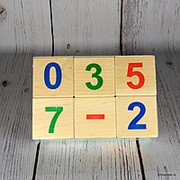 Деревянные кубики "Цифры", 6 элементов