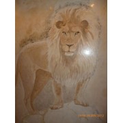 Венецианская штукатурка, рисунок льва