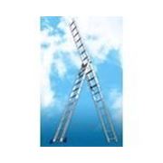 Трехсекционная универсальная алюминиевая лестница Алюмет 3х15 (Усиленная) арт.6315 фото