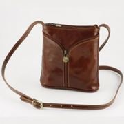 Кожаная мужская сумочка (коричневая) фотография