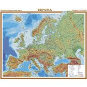 Настенная физическая карта Европа. фото