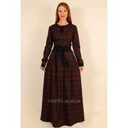 Теплое платье в клекту с длинным рукавом 44-50 р фото